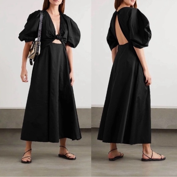 Mara Hoffman Leila Black Knotted Cutout Maxi Dress Size 6 - Picture 3 of 9